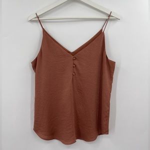 Express Strappy Cami Copper Size Small V-Neck Satin Crepe